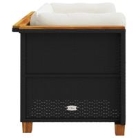 Tuinhoekbanken met kussens 2 st poly rattan zwart - thumbnail