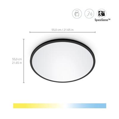 WiZ Slimme plafonnièreSuperSlim Ø 55cm - zwart - 929003227001