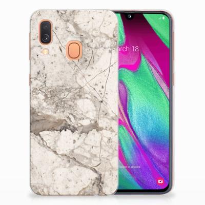 Samsung Galaxy A40 | TPU | Siliconen hoesje | Marmer Beige Samsung Galaxy A40 | TPU | Siliconen hoesje | Marmer Beige
