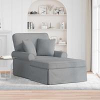 Chaise Lounge met Rok Lichtgrijs 91 x 157 x 91 cm Stof - thumbnail