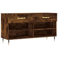 VidaXL Schoenenbank 102x35x55 cm bewerkt hout gerookt eikenkleurig - thumbnail