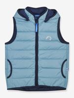Lichtgewicht gewatteerd kindervest VANULI FINKID, zip-in binnenjas grijsblauw - thumbnail