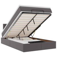 Ottoman bed met matras 120x190 cm kunstleer grijs - thumbnail