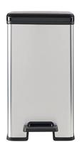 Slanke prullenbak - SLIM BIN - CURVER - 25L - Compact ontwerp - 41 x 27 x 55 cm - Metallic grijs - thumbnail