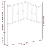 Hoofdbord 90 cm metaal zwart - thumbnail