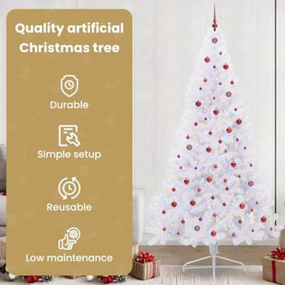 Kunstkerstboom met 300 LED Wit 240 cm PVC en staal