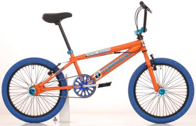 Royal Bmx fiets -bugatti tornado freestyle 20 inch - oranje met blauwe banden