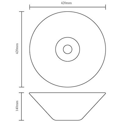 VidaXL Wasbak, keramiek, rond, zwart VidaXL Wasbak, keramiek, rond, zwart