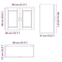 Keukenwandkast Porto bewerkt hout sonoma eikenkleurig - thumbnail