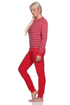 N dames pyjama badstof - Small Stripes - Warme winter pyjama