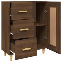 Dressoir 69,5x34x90 cm bewerkt hout bruineikenkleurig - thumbnail