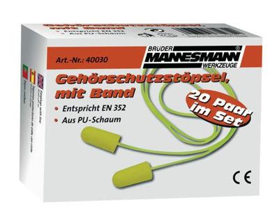 Brüder Mannesmann Oordopje met band set 20 paar (Hobby) - 40030