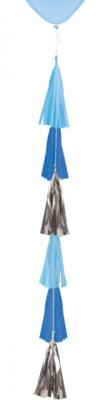 Amscan Ballonslinger franje blauw 70 cm | 10 stuks