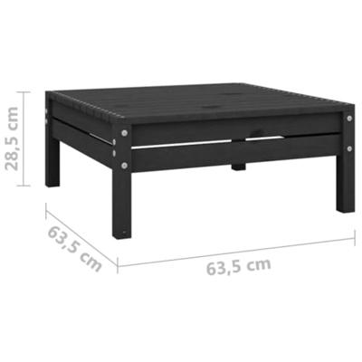 3-delige Loungeset massief grenenhout zwart 3-delige Loungeset massief grenenhout zwart