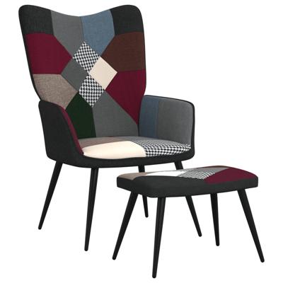 VidaXL Relaxstoel met voetenbank patchwork stof