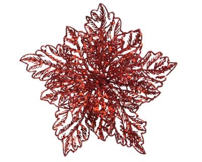 Poinsettia plastic d23,50h10 cm rood Everlands - Everlands