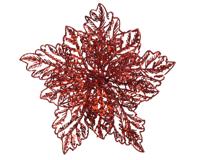 Poinsettia plastic d23,50h10 cm rood Everlands - Everlands - thumbnail