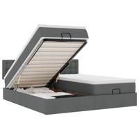 Ottoman bed met matrassen 180x200cm stof donkergrijs - thumbnail