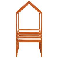 Hoogslaper met bedhuis massief grenenhout wasbruin 80x200 cm - thumbnail