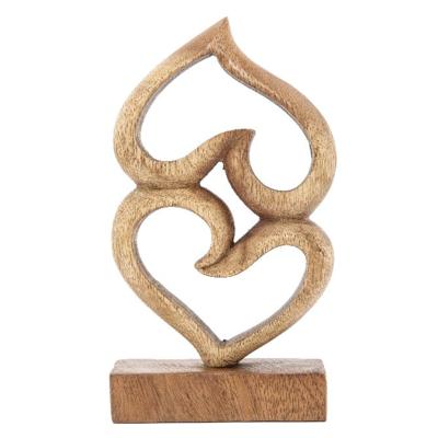 Beeld Twee Harten Acaciahout Beeld Twee Harten Acaciahout