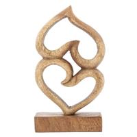 Beeld Twee Harten Acaciahout - thumbnail