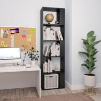 Boekenkast/kamerscherm 45x24x159 cm bewerkt hout zwart - thumbnail