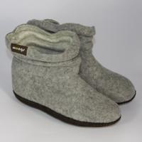 Vrouwen Pantoffels van Vilt (Grijs - Maat 39) - thumbnail