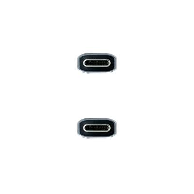 NANOCABLE 10.01.4101-L150-COMB - USB 3.1 Gen2 10Gbps 5A, 4K/60Hz, USB-C/M-USB-C/M, mesh, grijs/zwart, 1,5 m