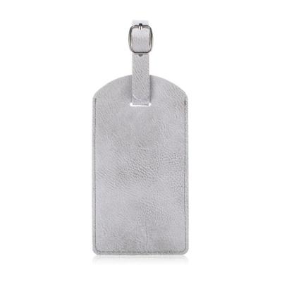 Koeienhuid textuur PU Bagage label Travel Bag Identification tag (grijs)