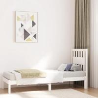 Bedframe massief grenenhout wit 75x190 cm - thumbnail