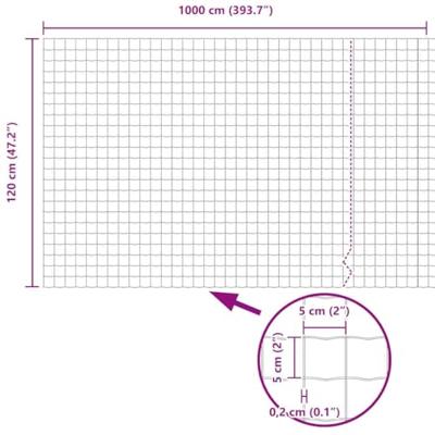 VidaXL Euro hek 1,2 x 10 m pvc-gecoat ijzer