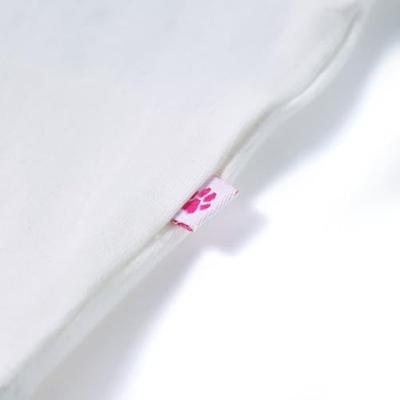 Kindershirt met ruches aan de mouwen glitterprint 92 ecru