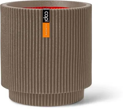 Capi nature groove nl cilinder bloempot 44x46 cm warme taupe