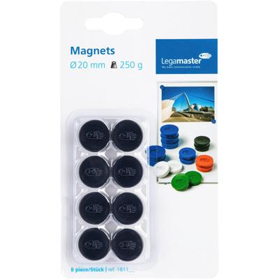 Magneet legamaster 20mm 250gr zwart 8 stuks