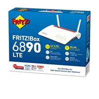 AVM FRITZ!Box 6890 (LTE- of DSL-modem, tot 300 Mbit/s, WLAN AC + N tot 1.733 (5 GHz) en 800 (2,4 GHz) Mbit/s, 4 x Gigabit LAN), geschikt voor Duitsland - thumbnail