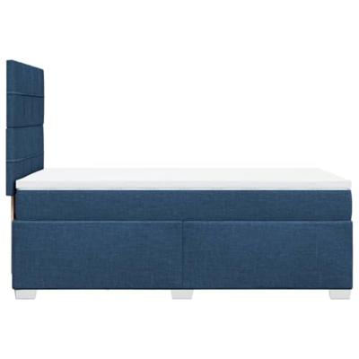 Boxspring met matras stof blauw 100x200 cm