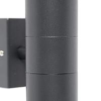 QAZQA Buitenwandlamp donkergrijs 2-lichts IP44 - Duo - thumbnail