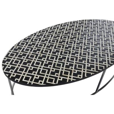 Hoofdtafel Home ESPRIT Zwart Ivoor 150 x 80 x 40 cm