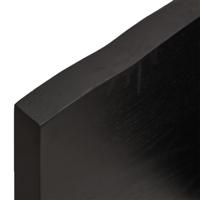 Tafelblad natuurlijke rand 140x50x(2-4)cm eikenhout donkerbruin - thumbnail