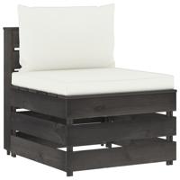 Middenbank sectioneel met kussens grijs geïmpregneerd hout - thumbnail