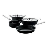 Alessi Pannenset Pots&Pans - AJM100S6 A - Zwart - 4-Delig - door Jasper Morrison - thumbnail