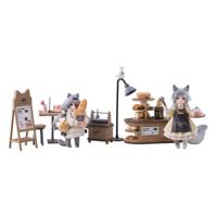 Decorated Life Collection PVC Statue Tea Time Cats - Cat Town Bakery Staff & Customer Set 12 cm - thumbnail