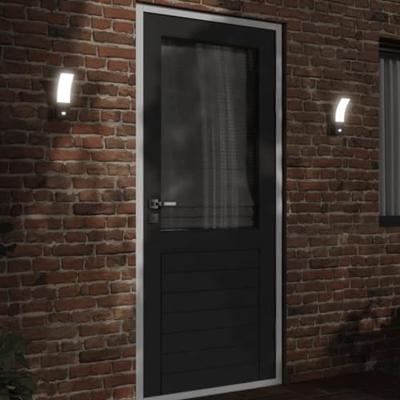 VidaXL Buitenwandlampen 2 st led met sensors gegoten aluminium zwart