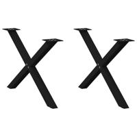 Salontafelpoten 2 st X-vormig 70x(42-43) cm staal zwart - thumbnail