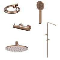 Regendoucheset IVY Bond Opbouw Thermostatisch 20 cm Medium Satin Handdouche Geborsteld Mat Koper PVD - thumbnail