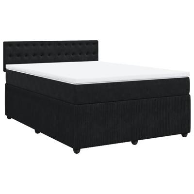 Boxspring met matras fluweel zwart 140x190 cm