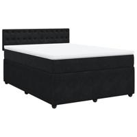 Boxspring met matras fluweel zwart 140x190 cm - thumbnail