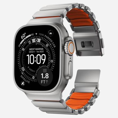 Nomad Stratos band natural hardware (45-49mm) - Ultra Orange