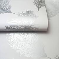 DUTCH WALLCOVERINGS behang fawning feather lichtgrijs - thumbnail