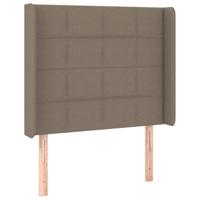 Hoofdbord met randen 83x16x118/128 cm stof taupe - thumbnail